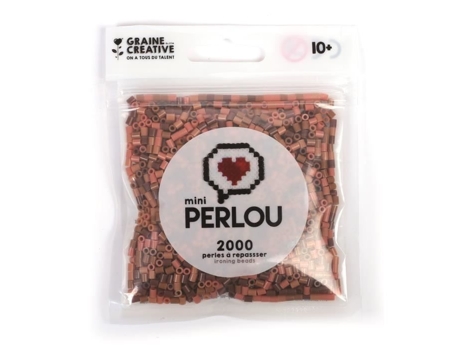 Mini contas de engomar Perlou Camaieu 4 cores Marrom - Perlou - Conta de passar roupa - Plástico - Opaco