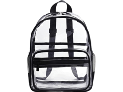 Mochila Escolar Em Plástico Transparente - Saco Transparente Resistente - Preto
