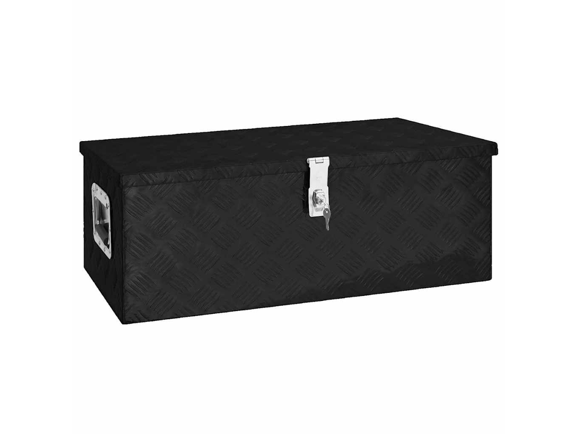 Conjunto 1 Storage Box, Storage Boxes Vidaxl Preto Alumínio (80 X 39 X 30 Cm)