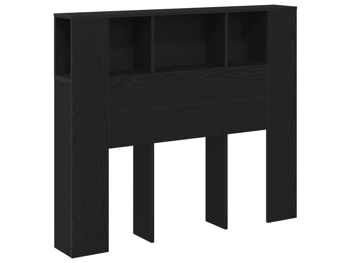 Conjunto 1 Cabeceira Moderna Vidaxl Preto Derivados De Madeira (120 X 18.5 X 102.5 Cm)