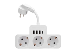 Laxiscreed Tomada De Força Padrão Ue Com 3 Portas, Usb E Plugue Plano Para Instalação Fácil
