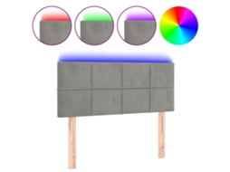 Cabeceira de Cama com Luzes Led Veludo Cinza Claro MAISON EXCLUSIVE (100x5x78 cm)
