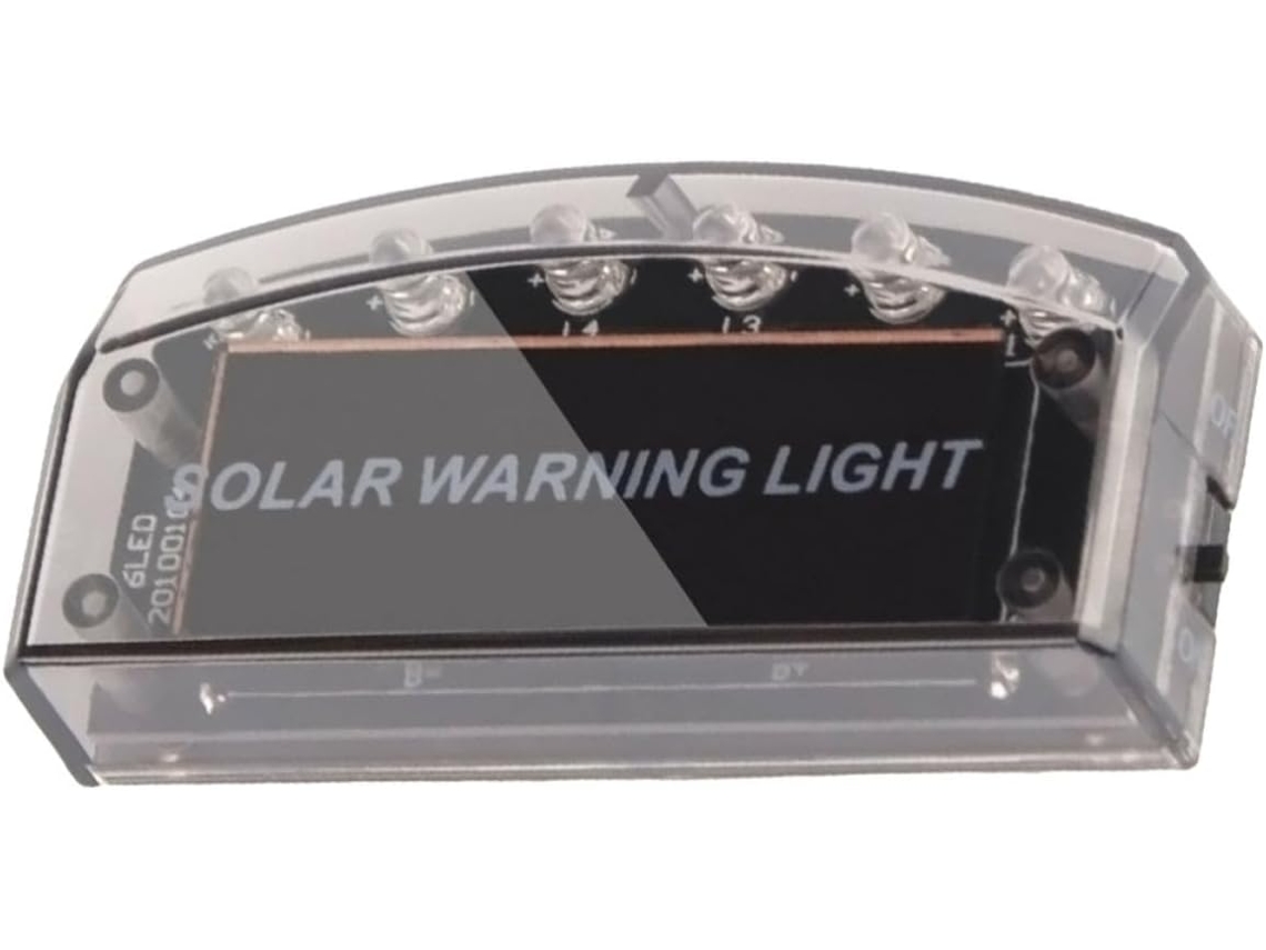 Luz Solar Para Carro Kisangel, 6 Leds, Luz De Advertência Movida A Energia Solar, Antifurto, Material Abs, Removível E