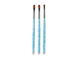 2026altiro-conjunto De 3 Pinceis Lápis De Arte De Unhas Ferramenta De Manicura Ponto Redondo Desenho Pintura Lápis De Fototerapia Azul