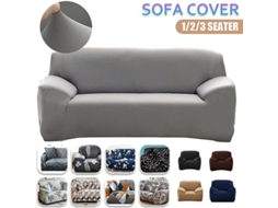 Funda De Sofa Elástica Estirável Têxto Poliéster Protetor Cadeira 1 2 3 Lugares Com Capa De Almofada 3 Plazas (195-230cm) Funda De Almohada Grey 1x