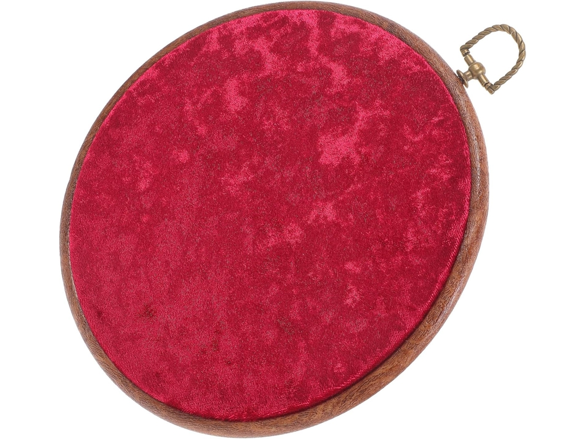 Suporte Parede Redondo Veludo Vermelho Broches Esmaltes Reutilizável Fácil Pendurar Ideal Decorar Quarto GOKOCO