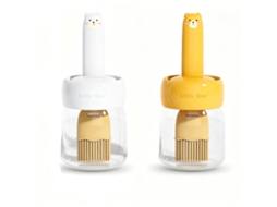 Conjunto De 2 Frascos Para Pincel De Óleo Doméstico Resistentes A Altas Temperaturas — Pincéis De Qualidade Alimentar Para Churrasco E Confeitaria