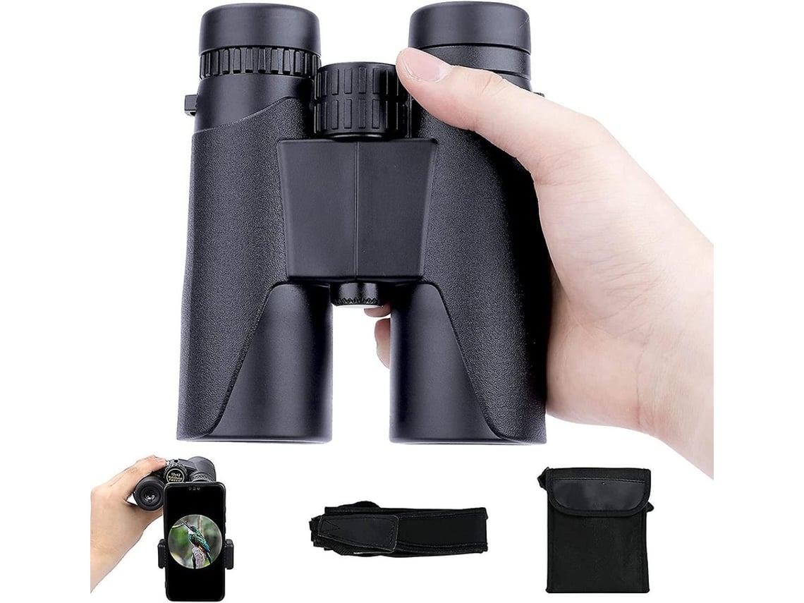 Binóculos para Adultos 12x42 com Adaptador de Telefone Binóculos Observação de Pássaros Viagem Turismo Caça Vida Selvagem Jogos Esportivos USHION