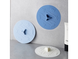Conjunto De 3 Tampões Universais Para Pia, Com 15 Cm De Diâmetro (branco, Azul Claro E Azul Escuro).