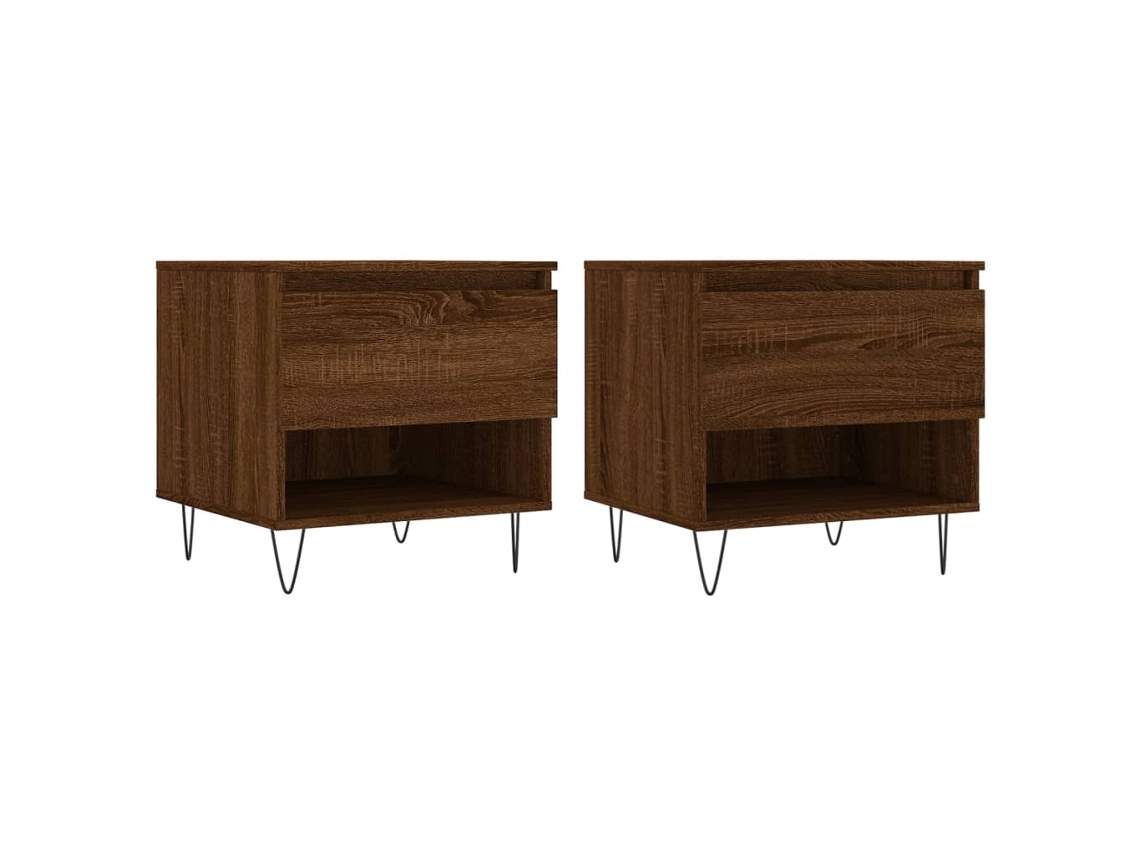 Conjunto de Mesas de Centro 50x46x50 cm Derivado da Madeira Carvalho Castanho MAISON EXCLUSIVE