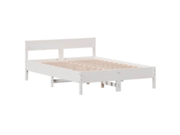 Cama Sem Colchão 150x200 cm Madeira de Pinho Maciça Branco MAISON EXCLUSIVE