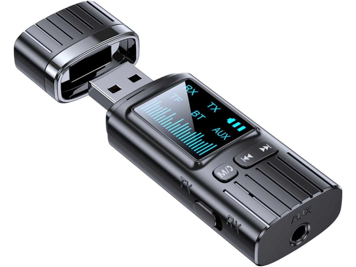 Adaptador Bluetooth Áudio, 2 Em 1, Aux, Para Tv, Pc, Usb