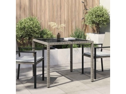 Vidaxl Mesa De Jardim Cinzeto 90 X 90 X 75 Cm Vime Pe