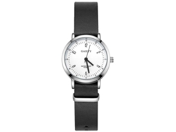 Reloj De Pulsera Para Hombre Analógico De Cuarzo Con Caja De Aleación Redonda Y Correa Pu Negra