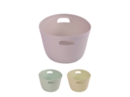 Cesta Multiusos 22l Con Asas - Cesto De Plástico Ovalada Rosa 22l