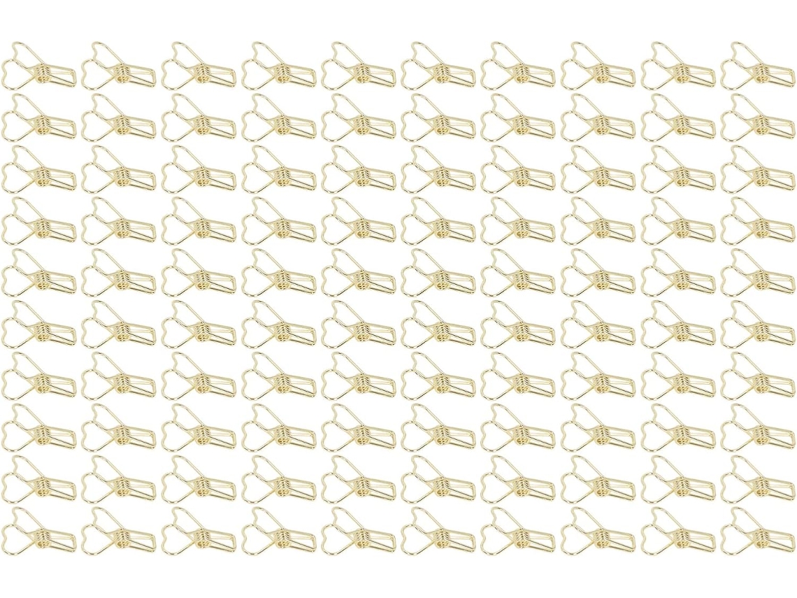 100 unidades de alfinetes de macarrão divertidos, mini alfinetes de metal em formato de coração para documentos e eletrônicos.