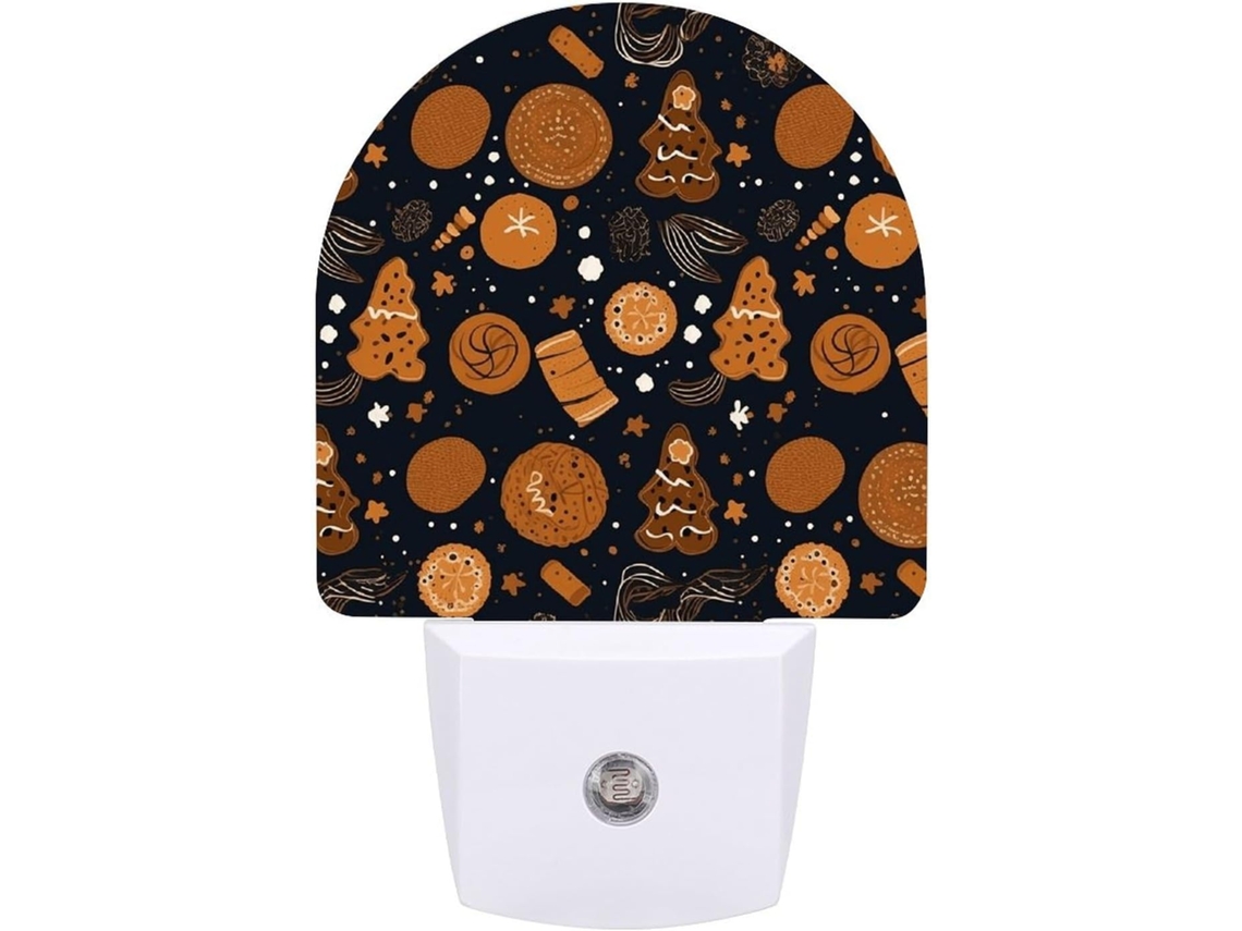 Luminária Noturna De Led Com Sensor Em Formato Biscoito Natalino, Luz Branca Quente Suave Banheiro, Quarto E