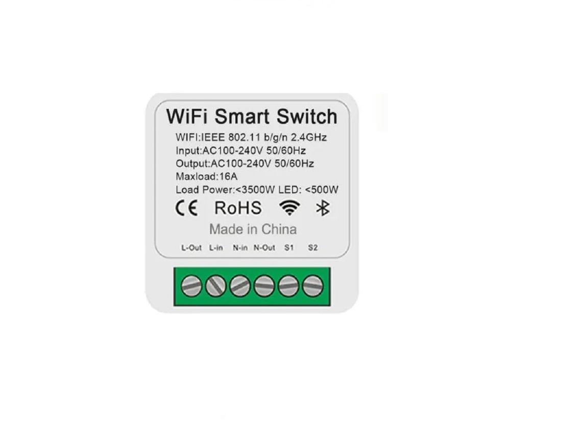 Módulo de relé de comutação Wi-Fi com controle remoto e comando de voz, compatível com Google Home.