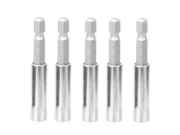 Kit 5 Adaptadores de Bit Magnético Chave Hexagonal Pneumática Aço Cr V