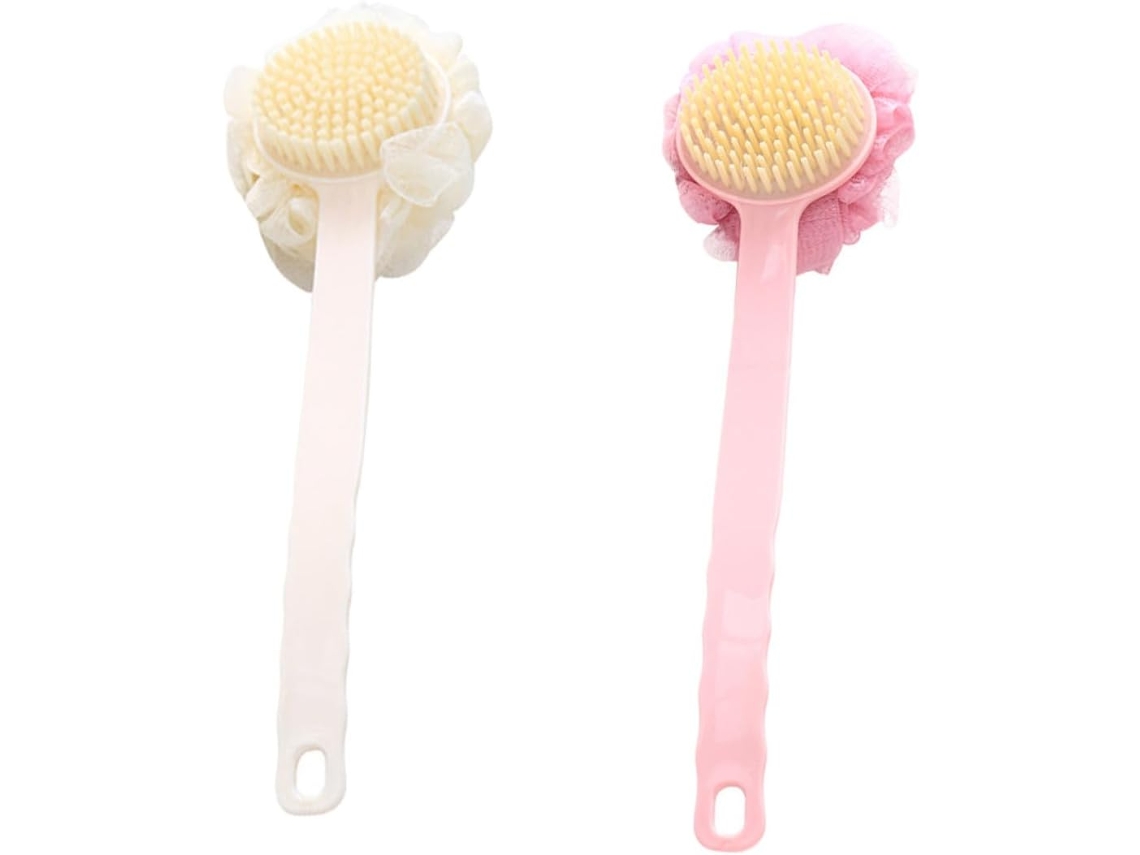 Conjunto De 2 Escovas Banho Fomiyes Com Cabo Longo Para Limpeza Corporal E Chuveiro, Com Armazenamento Para Pendurar E