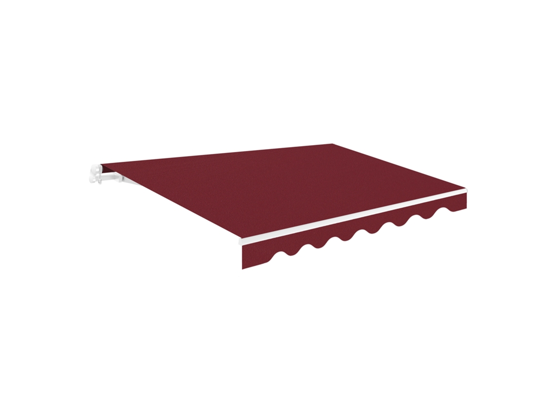 Lona para Toldo WASABI 3x2,5m, poliéster 280G/m², grená, com faldão ondulado