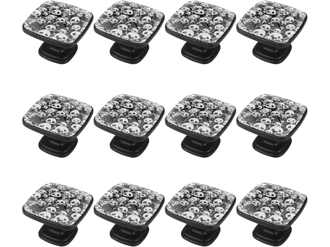 Puxadores Quadrados Para Gavetas De Cômoda, Puxadores Para Armários De Cozinha, 12 Peças, Estampa Animal Panda