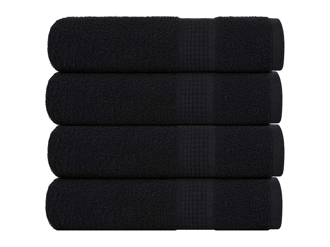 Vidaxl Toalhas De Banho Frogn 4 Pcs 70x140 Cm 360 G/m² Preto