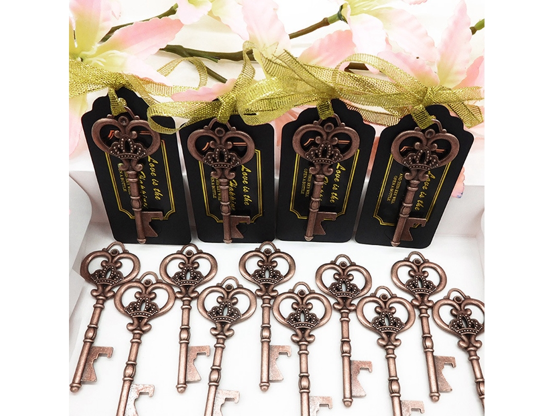Eyf abre garrafas Chave de Liga de Zinco Estilo Retro para Casamento (50pcs, Cor de Cobre)