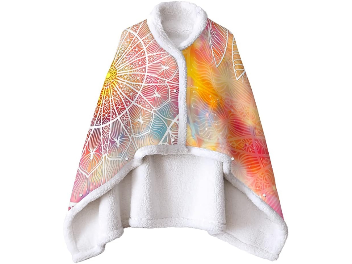 Manta de Lã Sherpa Fansu Xale Grossa e Macia Inverno com Botões Quente Microfibra para Adultos Crianças 150x12