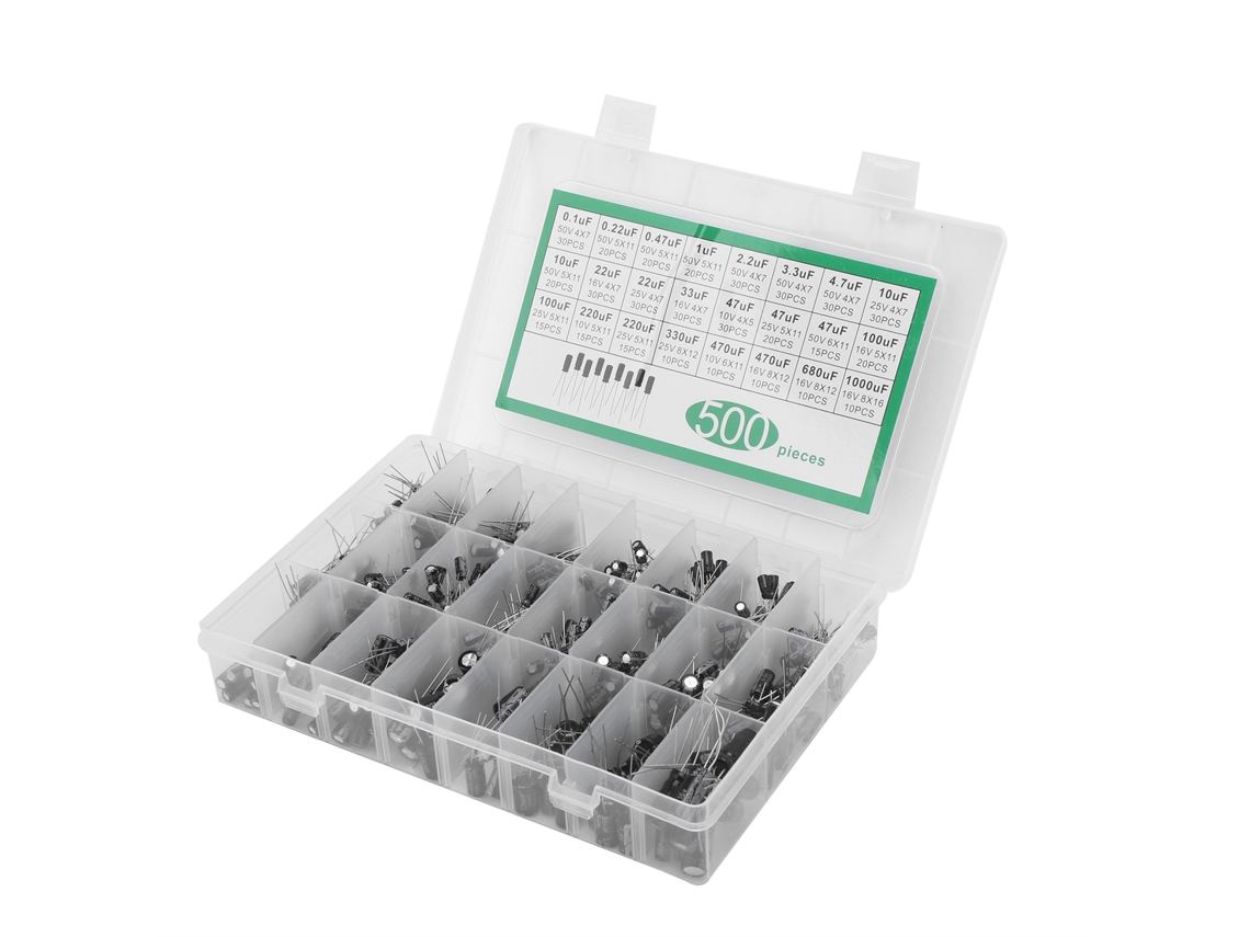 Kit De Condensadores Eletrolíticos Laxiscreed Com 24 Especificações, Capacitância De 0.1uf A 1000uf