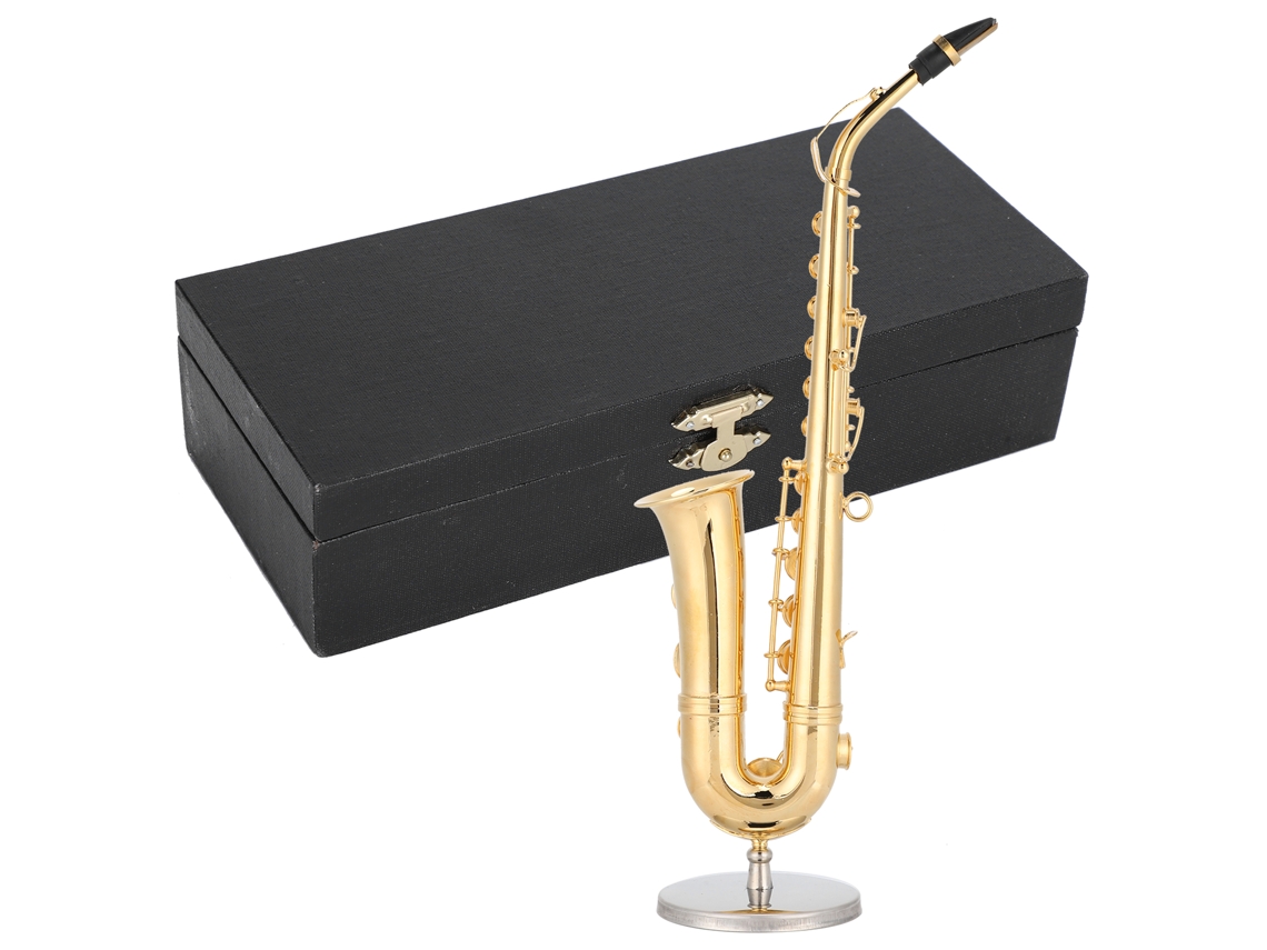 Miniatura Saxofone Decorativa Instrumento Musical 19cm