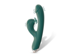 Vibrador De Massagem De Suco De Silicone Multifrequncia 2 Em 1 Para Mulheres (verde) Yizhood