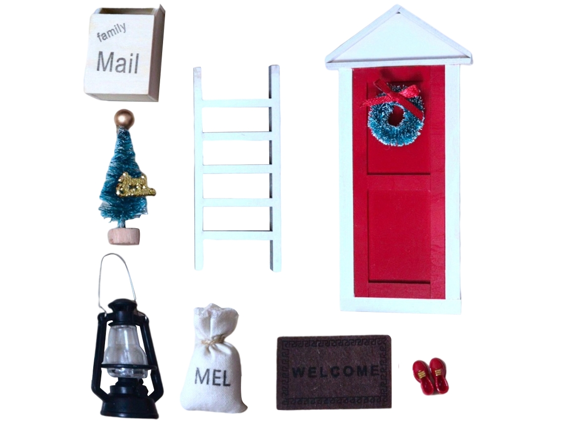 Conjunto de Decoração para Porta com Gnomo e Árvore LAXISCREED