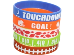 Pulseira de silicone Villcase para rugby e futebol, pacote com 30 unidades, pulseiras estilosas e esportivas para uso diário.
