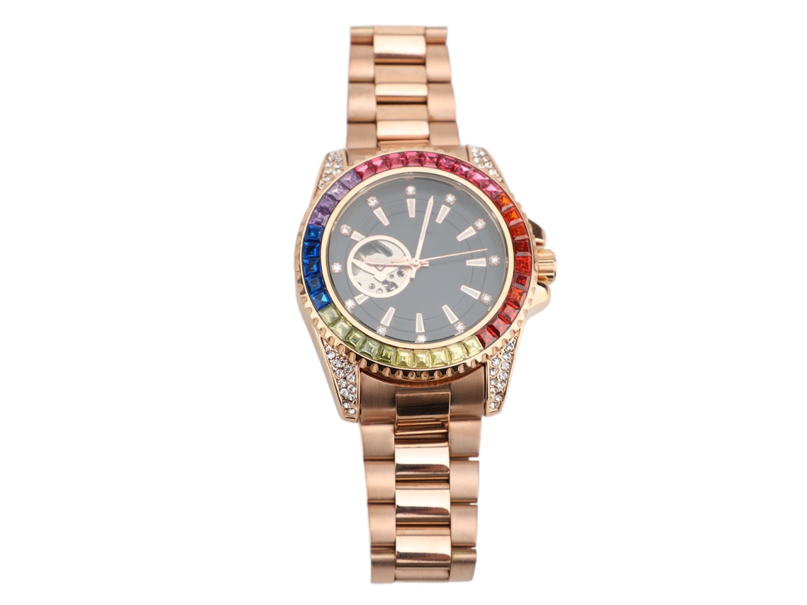 Relógio Automático Mecânico Resistente À Água Chronograph Masculino com Pulseira de Aço