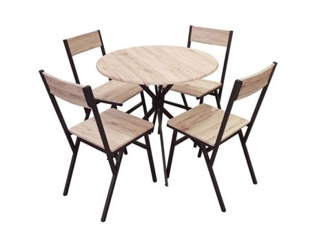 Conjunto de mesa e cadeira retangular Dock, estilo contemporâneo, para 6 pessoas, preto