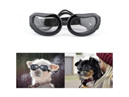 Óculos LINJOU, para cães, proteção UV, ajustáveis, preto