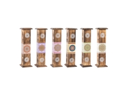 Incenso DKD Home Decor Suporte Madeira Mandala (8 x 8 x 30 cm) ((25 cm)) (6 Unidades)