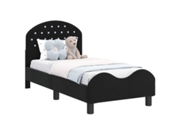Estrutura de Cama para Criança com Cabeceira Preto 70x140 cm MAISON EXCLUSIVE