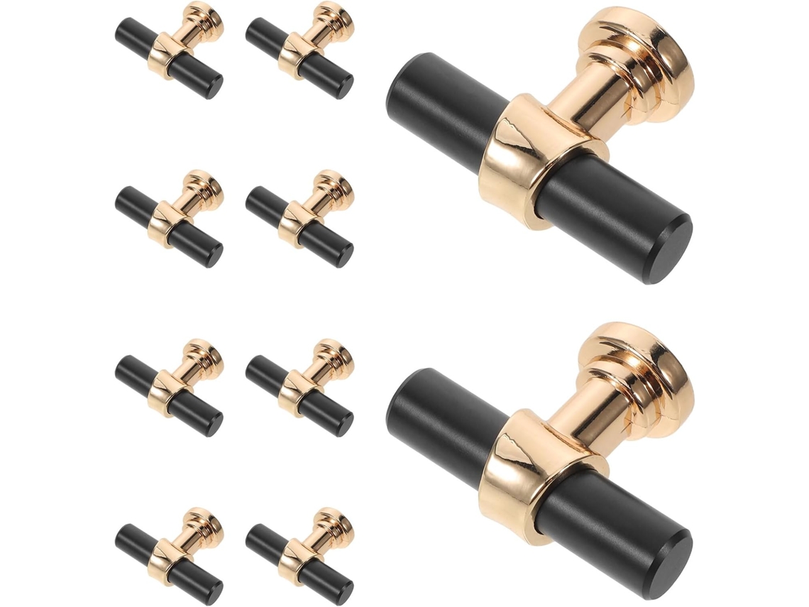 Conjunto De 10 Puxadores Pretos Para Armários Cozinha, Com Furo Único, Para Gavetas E Portas De Guarda Roupa