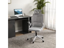 Cadeira De Escritório Ergonômica Com Apoio Para Cabeça E Braços Ajustáveis, Cadeira Giratória Com Altura Regulável, Função Balanço E Suporte Lombar E