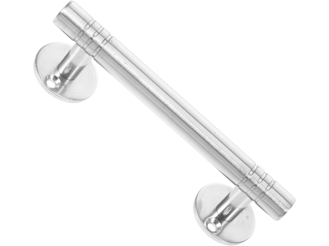 Puxador De Porta Pequeno Em Aço Inoxidável Prateado 124mm Com Simples