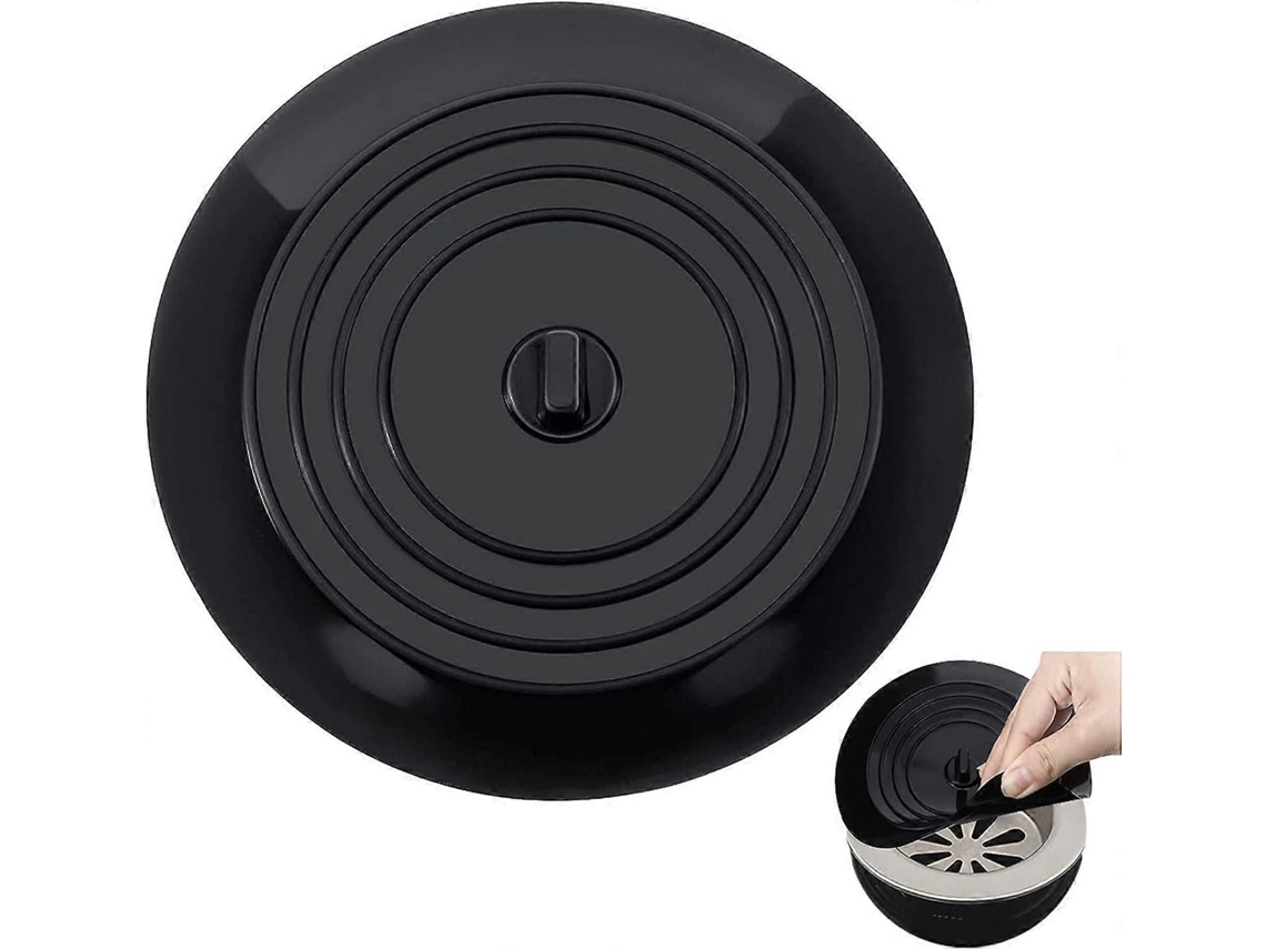 Tampão De Dreno De Silicone Preto - 6 Polegadas Para Cozinha, Casa De Banho E Lavandaria