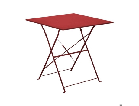 Mesa Quadrada Em Aço 70 Cm Cuba Vermelha Alizé