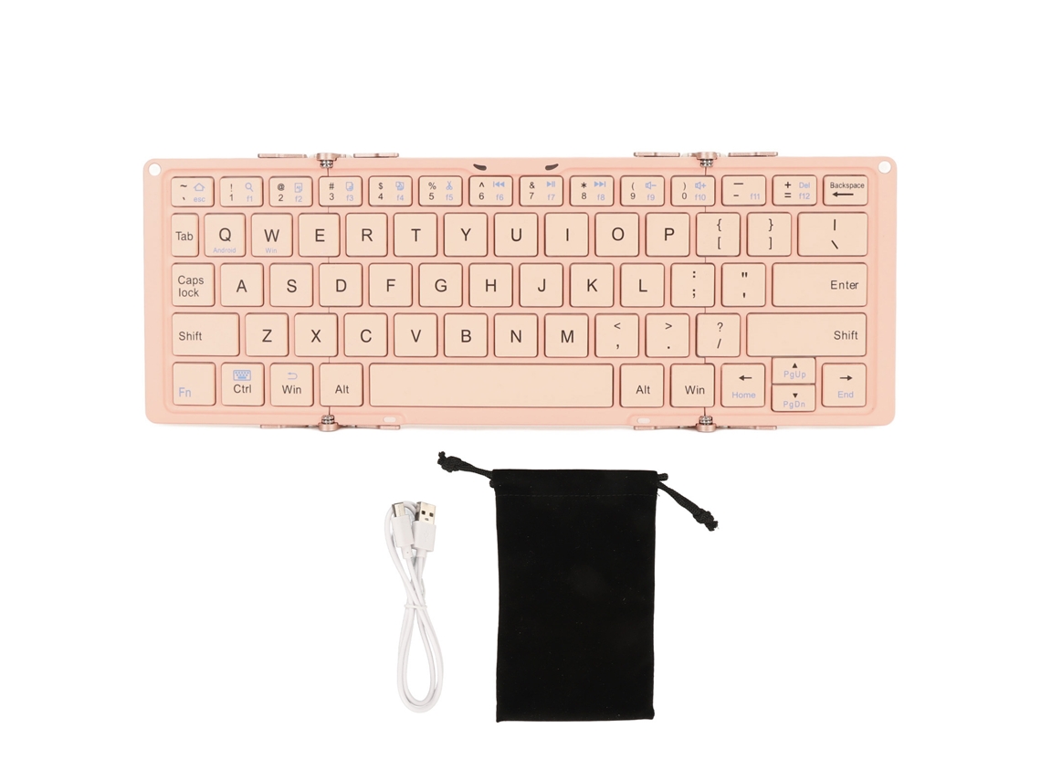 Aetheria teclado Bluetooth Plegable Portátil Mini Tri folding Inalámbrico para Celulares e Laptops Rosa