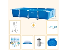 Intex Piscina Com Estrutura Retangular - 450x220x84 Cm - 7-peças S20851