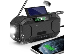 RÁDIO DE EMERGÊNCIA, CÉLULAS SOLARES, BATERIA 2000MAH, AM/FM, MANIVELA, VERDE AQUAFORGE