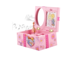 Caixa de Joias Musical com Princesa Dançando e Laço Presente para Meninas