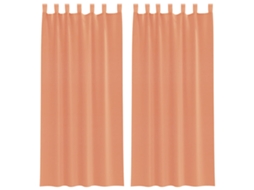 Maison Exclusive - Cortinas De Voile Com Laços 2 Pcs Terracota 140x225 Cm