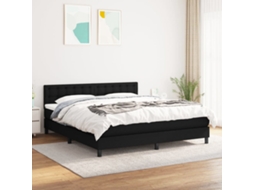 Vidaxl Cama Com Molas/colchão 160x200 Cm Tecido Preto